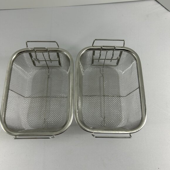 Lot 2 Fry Steamer Baskets Stainless Steel French Fries Potato Chips Strainer - Picture 5 of 8